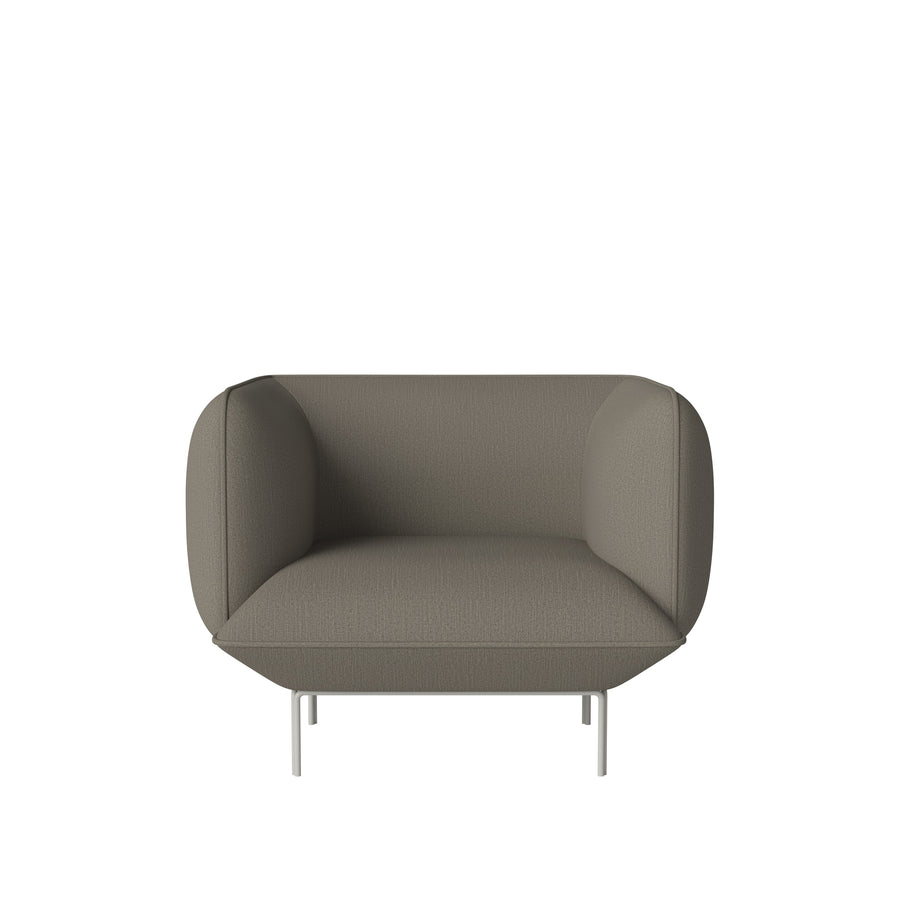 BOLIA Cloud Armchair, Baize Green, Grey Lacquered Steel