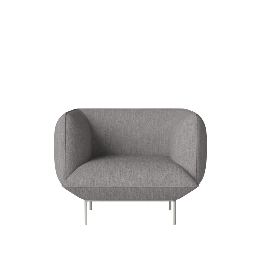 BOLIA Cloud Armchair, Baize Grey, Grey Lacquered Steel