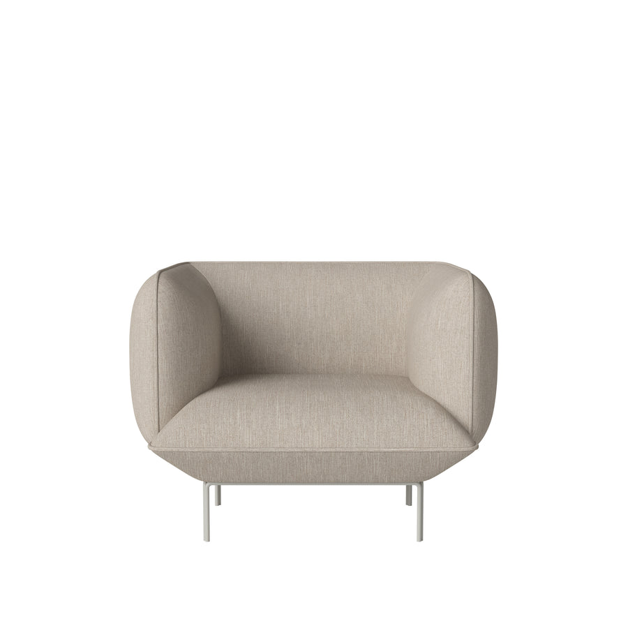 BOLIA Cloud Armchair, Baize Sand, Grey Lacquered Steel