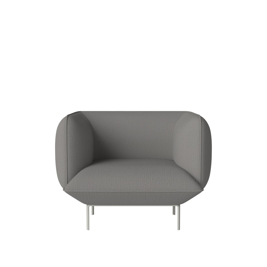 BOLIA Cloud Armchair, Baize Steel Grey, Grey Lacquered Steel