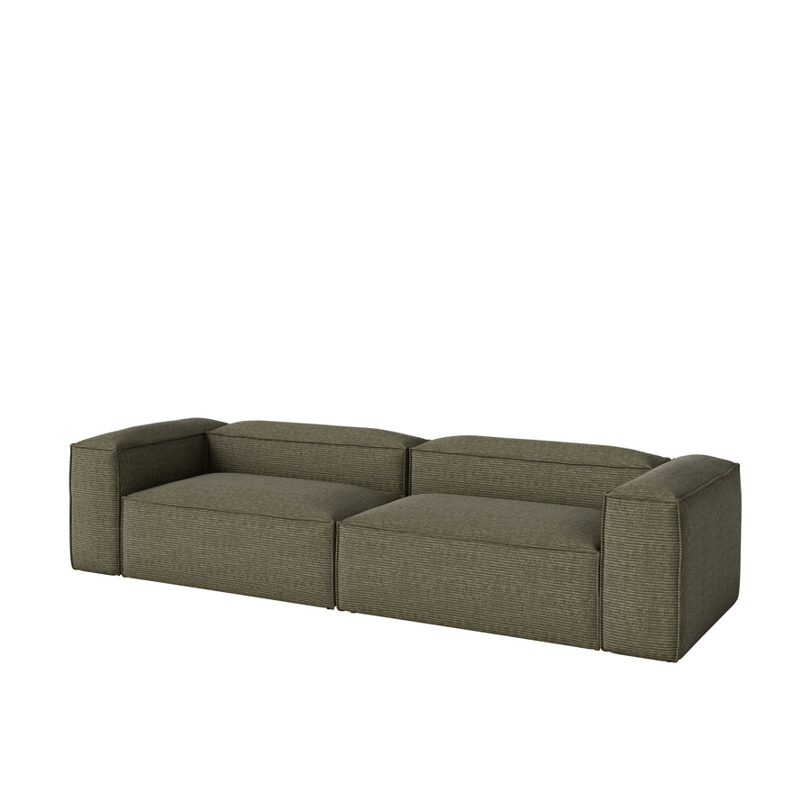 BOLIA Cosima Sofa 300 in Globa Velvet Dust Green, front turned