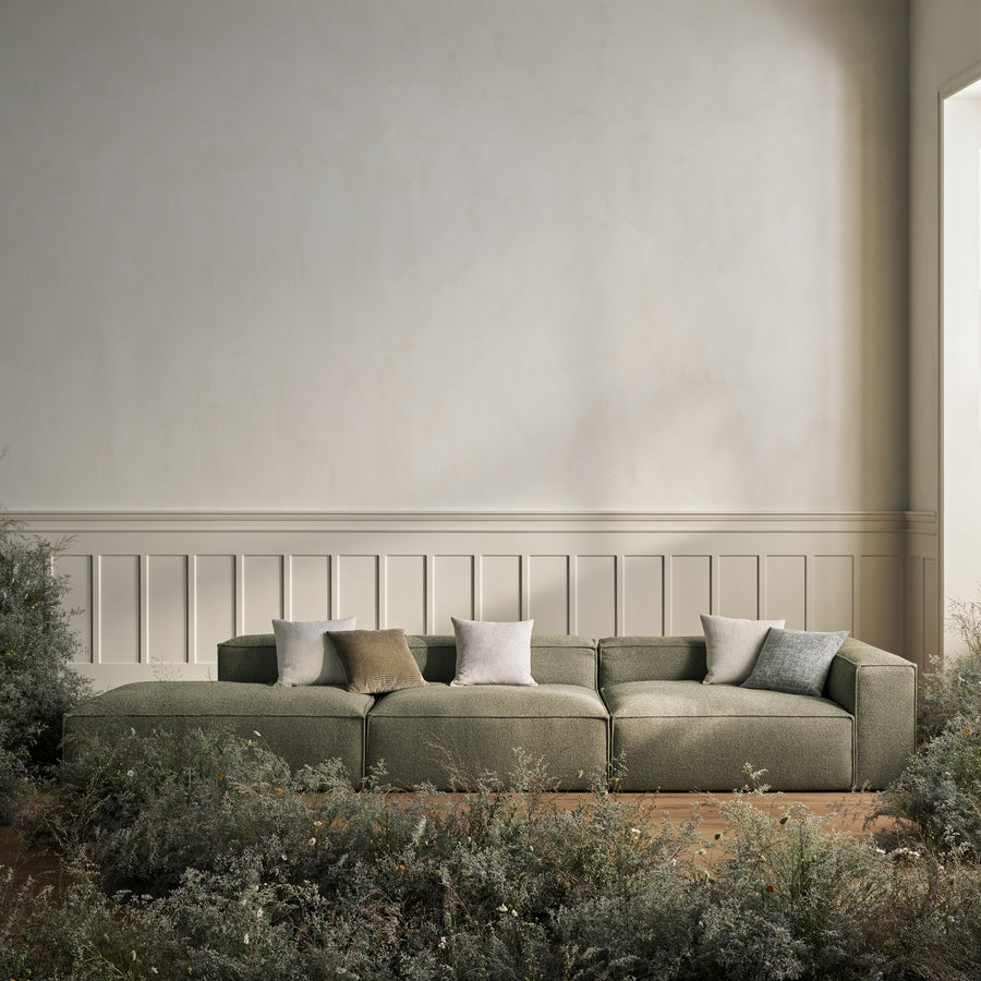 BOLIA Cosima 3 Modules with open end - left, 420 cm w x 120 cm d in Monza Green, ambient 3