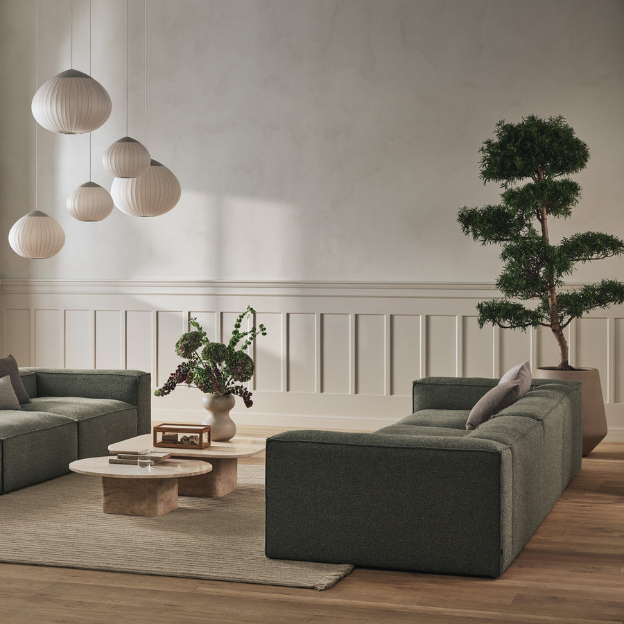 BOLIA Cosima 3 Modules Large, 420 cm w x 120 cm d in fabric Monza Sea Green, ambient 2