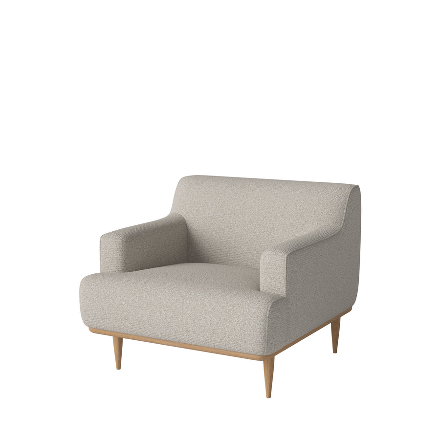 Dover Armchair in Freya Beige, Oiled Oak