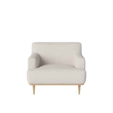 Dover Armchair in Freya Ivory, Oiled Oak