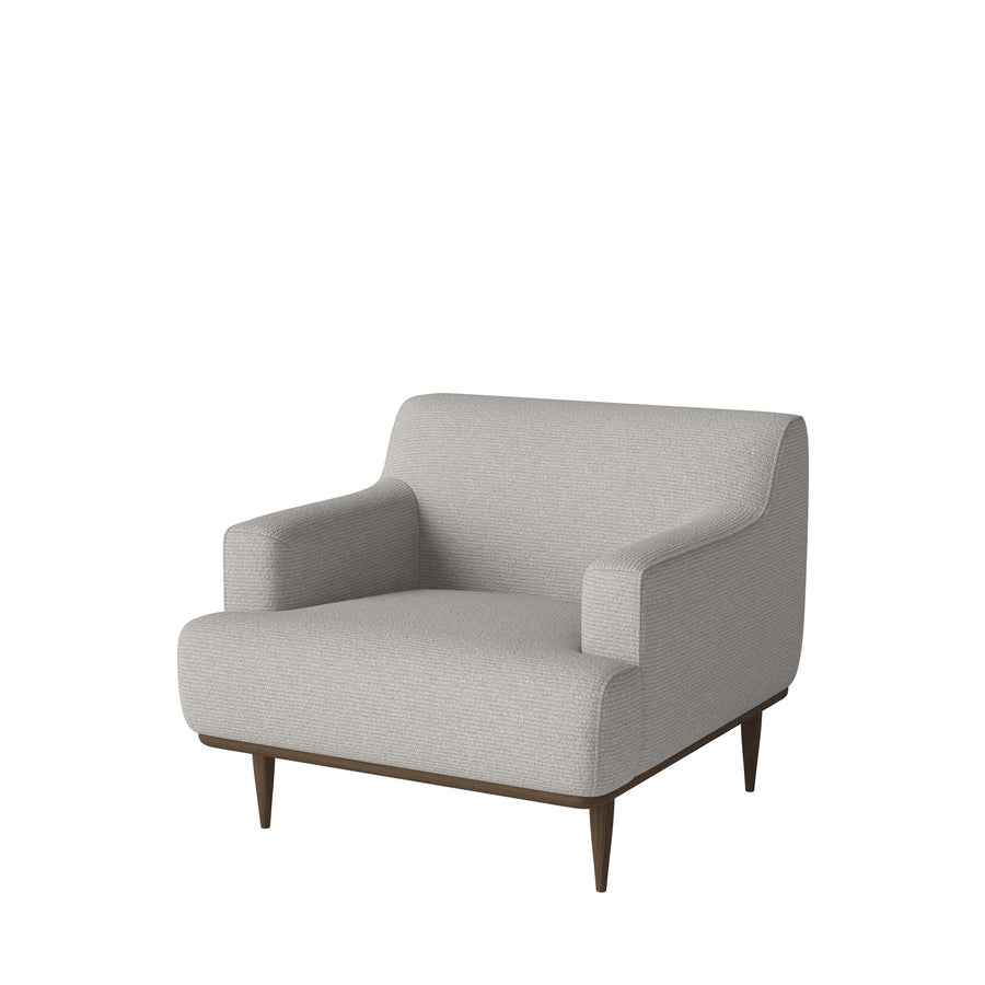 Dover Armchair in Freya Light Grey, Dark Oiled Oak