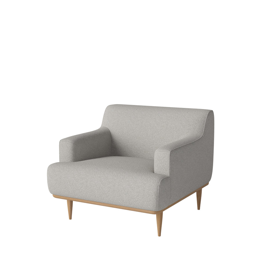 Dover Armchair in Freya Light Grey, Oiled Oak