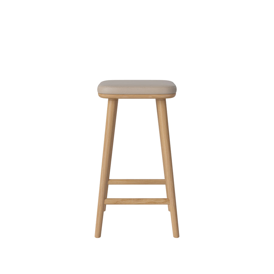 BOLIA Flor Counter Stool, Oiled Oak, Quattro Sand Leather