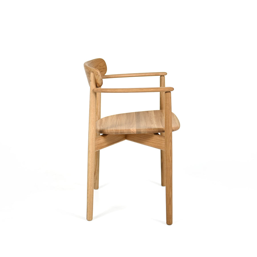 BOLIA Merge Armchair in solid Oiled Natural Oak, profile, ©Spencer Interiors Inc. 2024