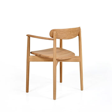 BOLIA Merge Armchair in solid Oiled Natural Oak, back turned, ©Spencer Interiors Inc. 2024