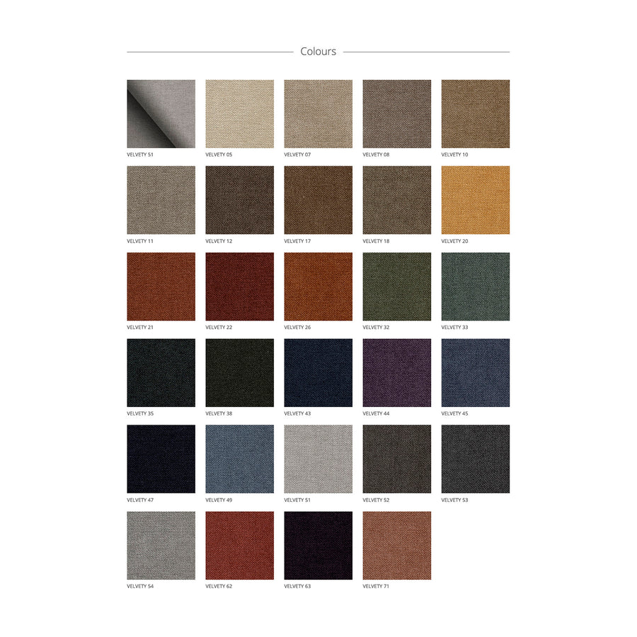 CREVIN Velvety fabric color swatches