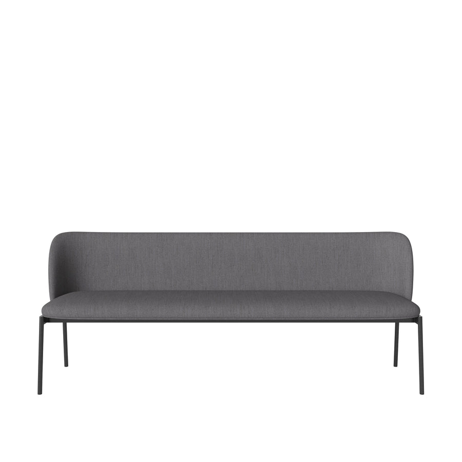 BOLIA Frank # Seater Dining Bench, Baize Dark Grey, Black Steel