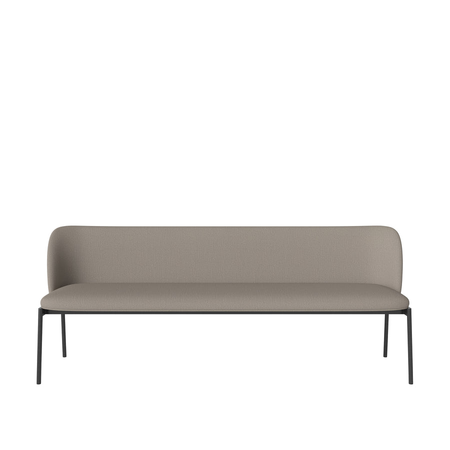 BOLIA Frank # Seater Dining Bench, Baize Dark Beige, Black Steel