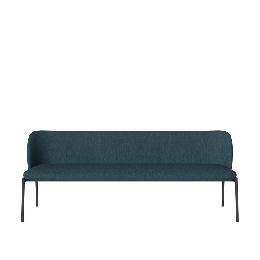 BOLIA Frank # Seater Dining Bench, Baize Dust Blue, Black Steel