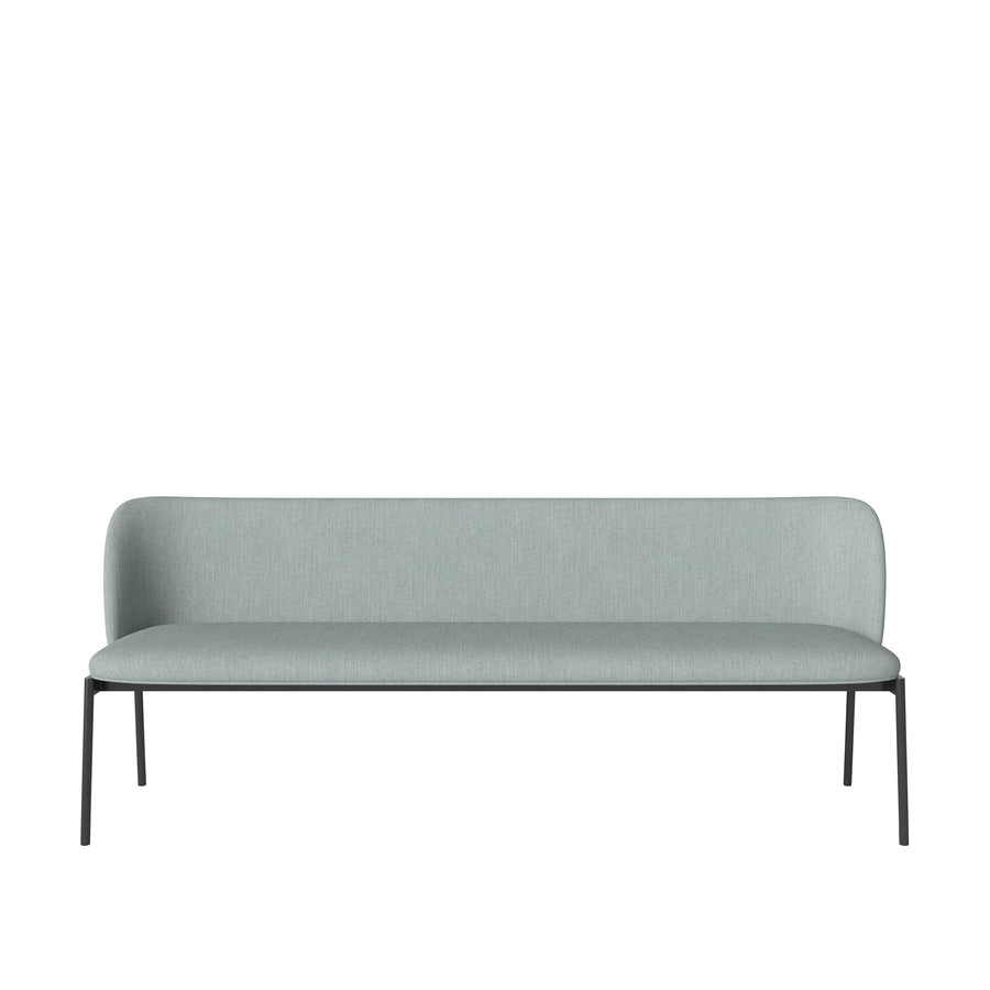 BOLIA Frank # Seater Dining Bench, Baize Dust Green, Black Steel