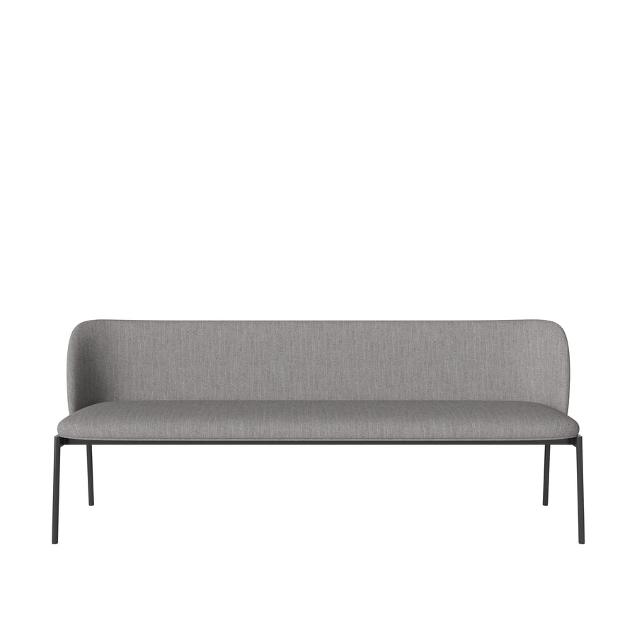 BOLIA Frank # Seater Dining Bench, Baize Grey, Black Steel