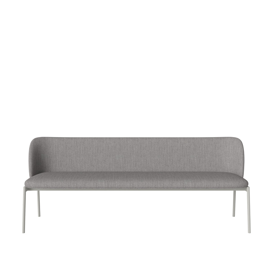 BOLIA Frank 3 Seater Dining Bench, Baize Grey, Grey Steel