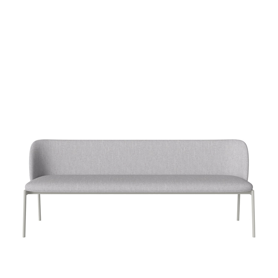 BOLIA Frank 3 Seater Dining Bench, Baize Light Grey, Grey Steel