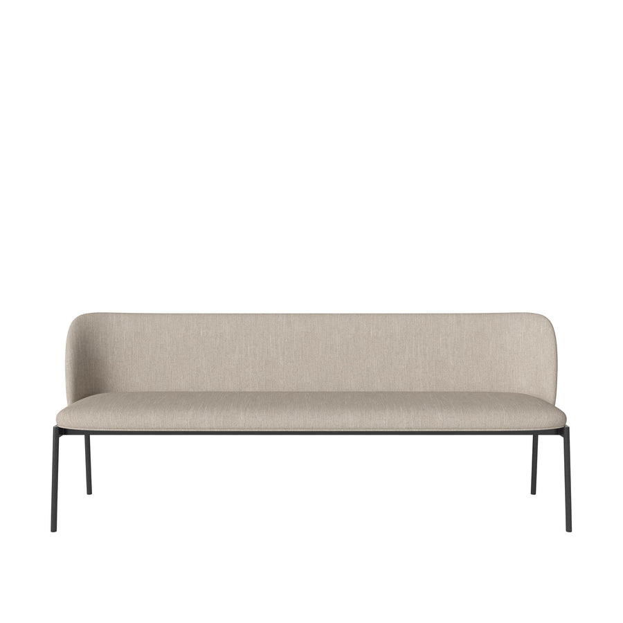 BOLIA Frank 3 Seater Dining Bench, Baize Sand, Black Steel