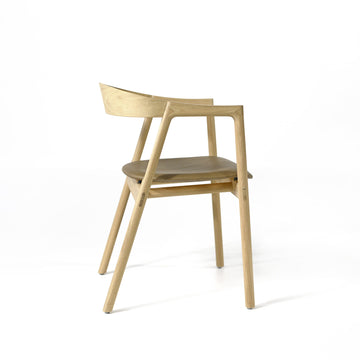 GAZZDA Muna Chair in Whitened Oak, Dakar Leather Stone