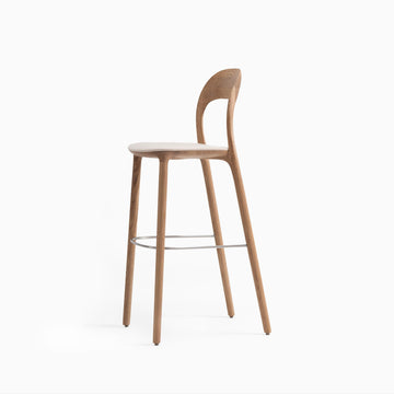 GOEs Elle Bar Stool in Natural Oak, front turned