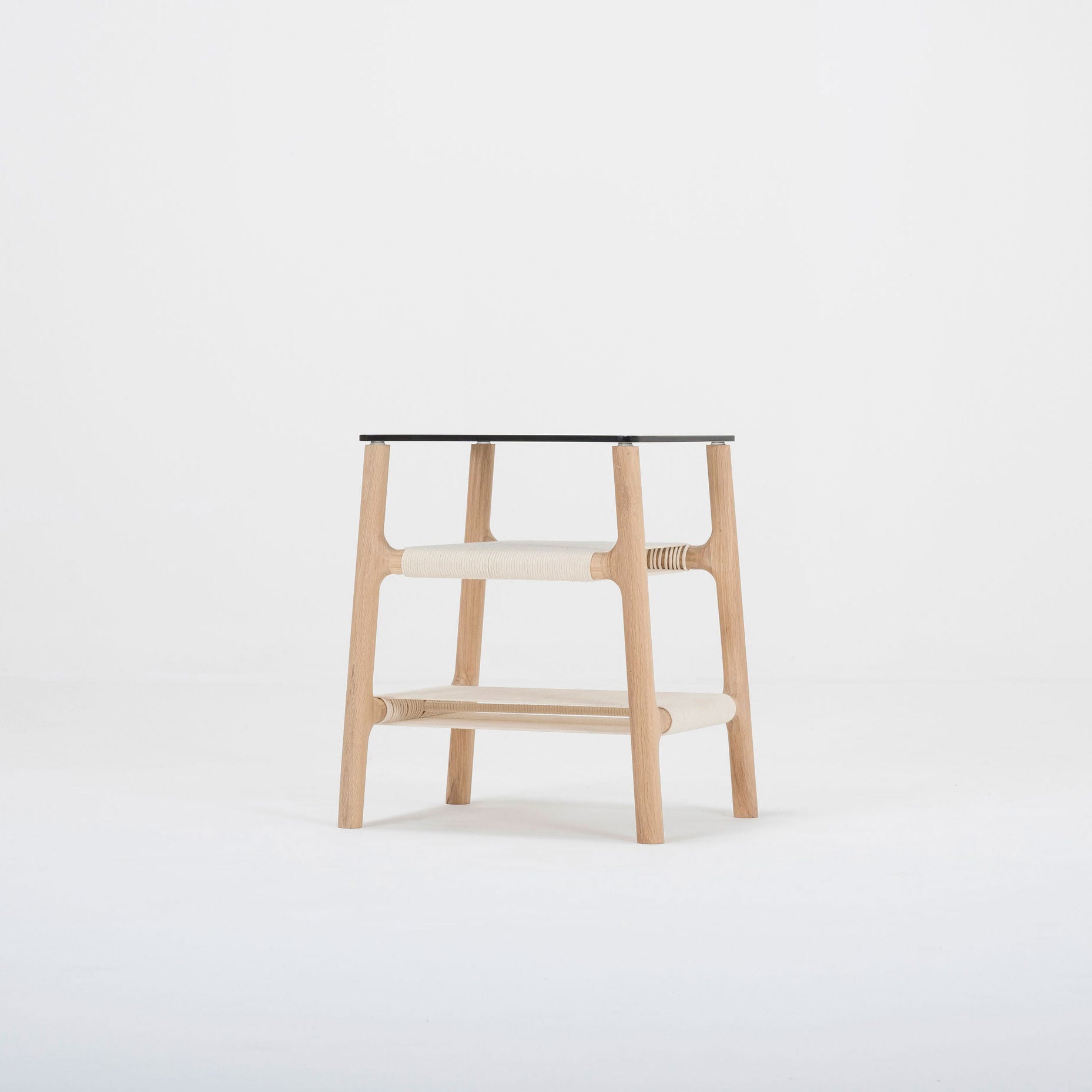 Gazzda Fawn Side Table in solid Oak and Glass – Spencer Interiors